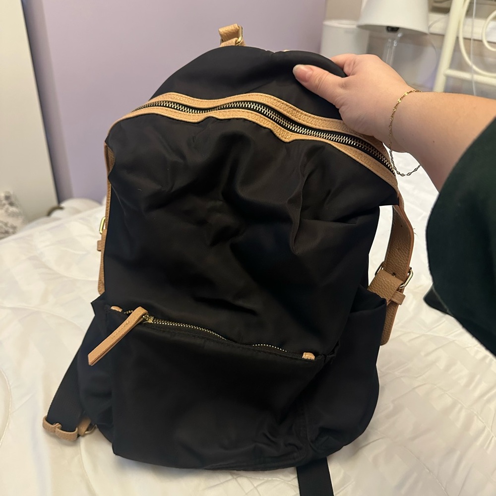 Tommy Bahama Black and Tan Backpack